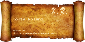 Konta Roland névjegykártya